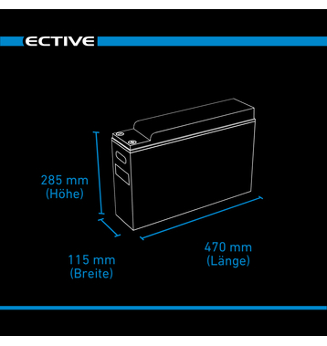 ECTIVE LC 150 SLIM 12 V LiFePO4 Lithium Versorgungsbatterie 150 Ah