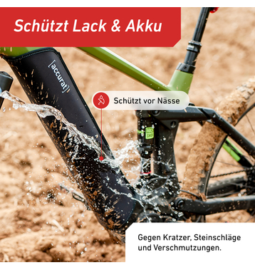 Accurat Bike Frame Protection I Rahmenschutz fr E-Bike Akkus I Schutzhlle mit 54cm & schwarzer Naht