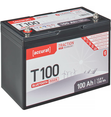 Accurat Traction T100 LFP BT 12V LiFePO4 Lithium Versorgungsbatterie 100Ah