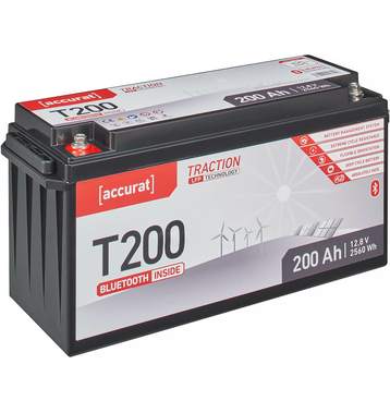 Accurat Traction T200 LFP BT 12V LiFePO4 Lithium Versorgungsbatterie 200Ah