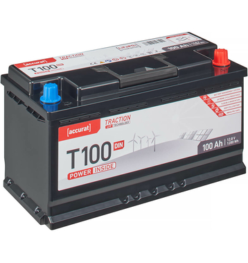 Accurat Traction T100 LFP DIN 12V LiFePO4 Lithium Versorgungsbatterie 100Ah