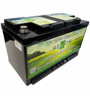 RELiON RB80-D 80Ah 12V LiFePO4 Lithium Versorgungsbatterie (gebraucht, Zustand gut)