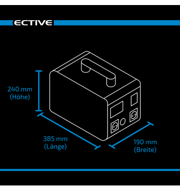 ECTIVE BlackBox 10 Powerstation 1000W 1036,8Wh Reine Sinuswelle 230V Lithiumbatterie 40,5Ah 25,6V (USt-befreit nach 12 Abs.3 Nr. 1 S.1 UStG)