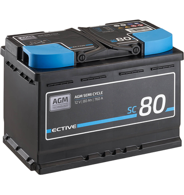 ECTIVE SC 80 AGM Semi Cycle Versorgungsbatterie 80Ah (USt-befreit nach 12 Abs.3 Nr. 1 S.1 UStG)