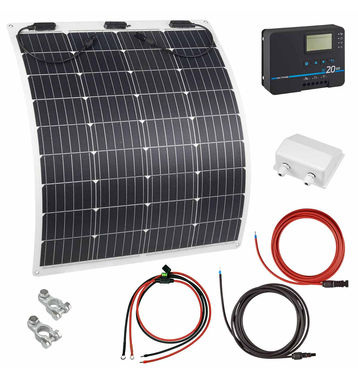Solaranlage Wohnmobil und Boot 100W mit flexiblem Solarpanel und 20A ECTIVE Laderegler (USt-befreit nach 12 Abs.3 Nr. 1 S.1 UStG)