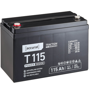 Accurat Traction T115 12V GEL Versorgungsbatterie 115Ah (USt-befreit nach 12 Abs.3 Nr. 1 S.1 UStG)
