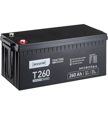 Accurat Traction T260 GEL 12V Versorgungsbatterie 260Ah (USt-befreit nach 12 Abs.3 Nr. 1 S.1 UStG)