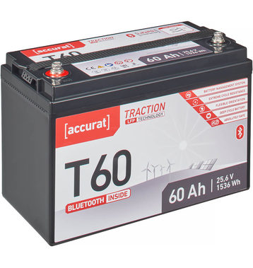Accurat Traction T60 LFP BT 24V LiFePO4 Lithium Versorgungsbatterie 60Ah (USt-befreit nach 12 Abs.3 Nr. 1 S.1 UStG)