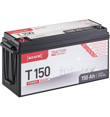 Accurat Traction T150 LFP 12V LiFePO4 Lithium Versorgungsbatterie 150 Ah (USt-befreit nach 12 Abs.3 Nr. 1 S.1 UStG)