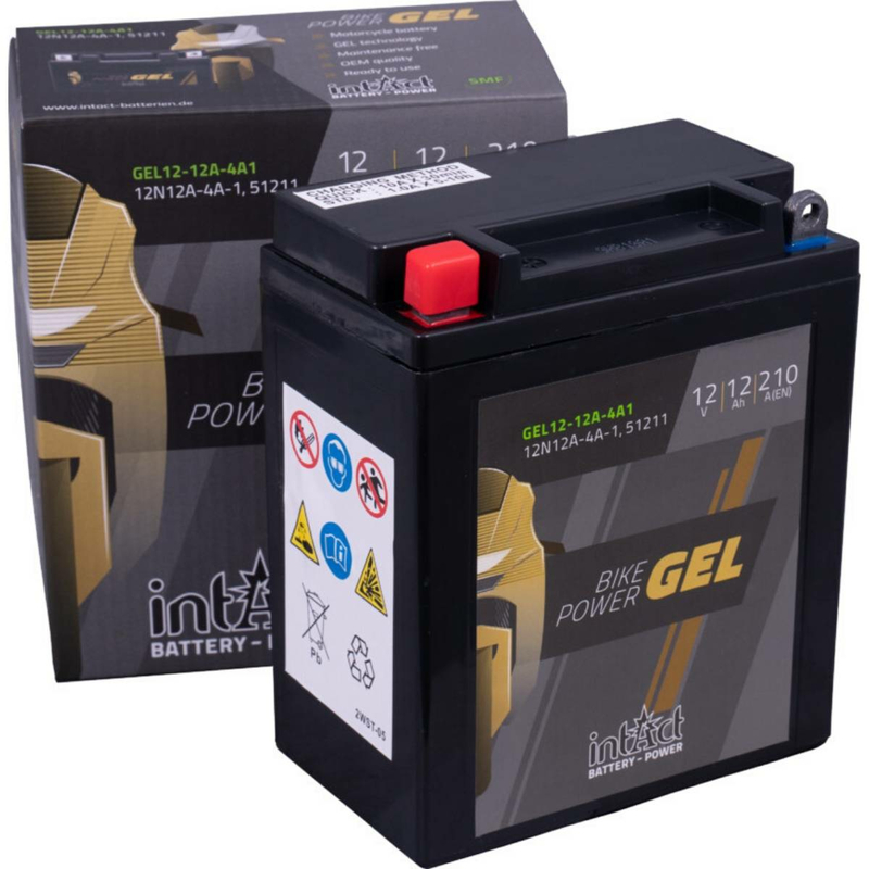 Intact Bike-Power GEL Motorradbatterie GEL12-12A-4A1