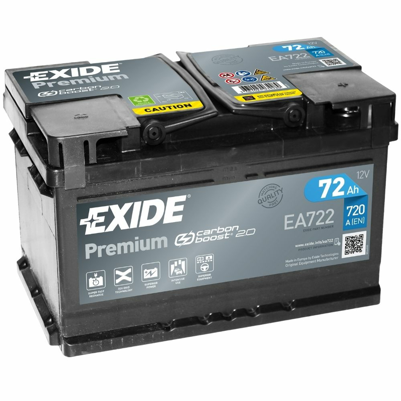 Exide EA722 Premium Carbon Boost Autobatterie 72Ah