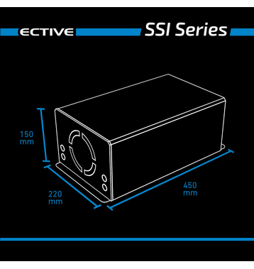 ECTIVE SSI 15 1500W/24V Sinus-Wechselrichter mit MPPT-Laderegler, Ladegert, NVS- und USV-Funktion