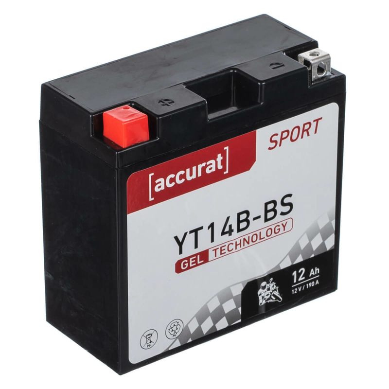 Yuasa YT14B-BS AGM Motorradbatterie 12Ah 12V (DIN 51201)