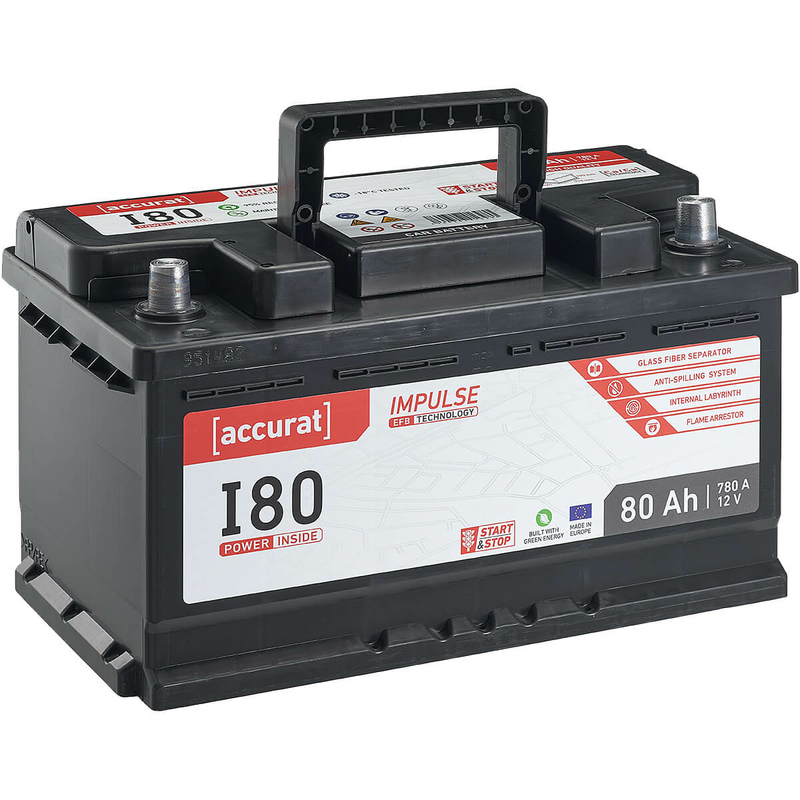 Accurat Impulse I80 Autobatterie 80Ah EFB