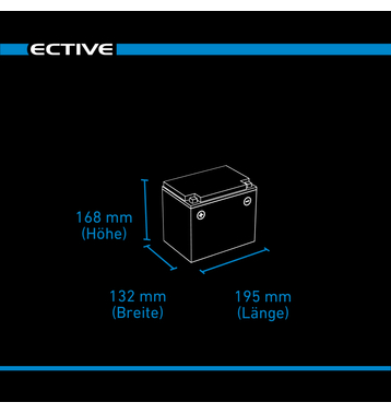 ECTIVE DC 38SC GEL Deep Cycle mit PWM-Ladegert und LCD-Anzeige 38Ah Versorgungsbatterie