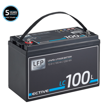 ECTIVE LC 100L 12V LiFePO4 Lithium Versorgungsbatterie 100 Ah (USt-befreit nach 12 Abs.3 Nr. 1 S.1 UStG)