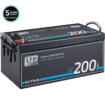 ECTIVE LC 200L 12V LiFePO4 Lithium Versorgungsbatterie 200 Ah (USt-befreit nach 12 Abs.3 Nr. 1 S.1 UStG)