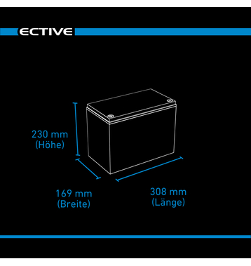 ECTIVE LC 100L BT 12V LiFePO4 Lithium Versorgungsbatterie 100 Ah (USt-befreit nach 12 Abs.3 Nr. 1 S.1 UStG)