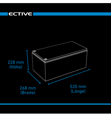 ECTIVE LC 300L LT 12V LiFePO4 Lithium Versorgungsbatterie 300 Ah (USt-befreit nach 12 Abs.3 Nr. 1 S.1 UStG)