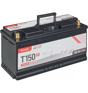 Accurat Traction T150 LFP DIN 12V LiFePO4 Lithium Versorgungsbatterie 150Ah (USt-befreit nach 12 Abs.3 Nr. 1 S.1 UStG)