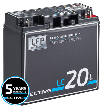 ECTIVE LC 20L 12V LiFePO4 Lithium Versorgungsbatterie 20 Ah (USt-befreit nach 12 Abs.3 Nr. 1 S.1 UStG)