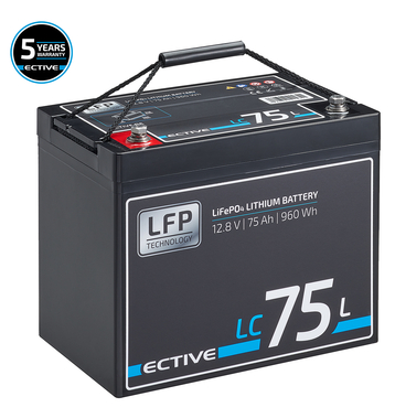 ECTIVE LC 75L 12V LiFePO4 Lithium Versorgungsbatterie 75 Ah (USt-befreit nach 12 Abs.3 Nr. 1 S.1 UStG)