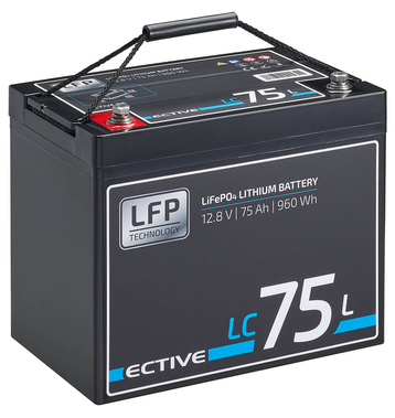 ECTIVE LC 75L 12V LiFePO4 Lithium Versorgungsbatterie 75 Ah (USt-befreit nach 12 Abs.3 Nr. 1 S.1 UStG)