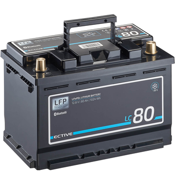 ECTIVE LC 80 LT 12V LiFePO4 Lithium Versorgungsbatterie 80 Ah (USt-befreit nach 12 Abs.3 Nr. 1 S.1 UStG)
