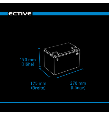 ECTIVE LC 80 LT 12V LiFePO4 Lithium Versorgungsbatterie 80 Ah (USt-befreit nach 12 Abs.3 Nr. 1 S.1 UStG)