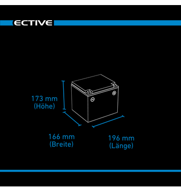 ECTIVE DC 45SC GEL Deep Cycle mit PWM-Ladegert und LCD-Anzeige 45Ah Versorgungsbatterie (USt-befreit nach 12 Abs.3 Nr. 1 S.1 UStG)