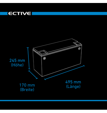 ECTIVE DC 175S GEL Deep Cycle mit LCD-Anzeige 175Ah Versorgungsbatterie (USt-befreit nach 12 Abs.3 Nr. 1 S.1 UStG)