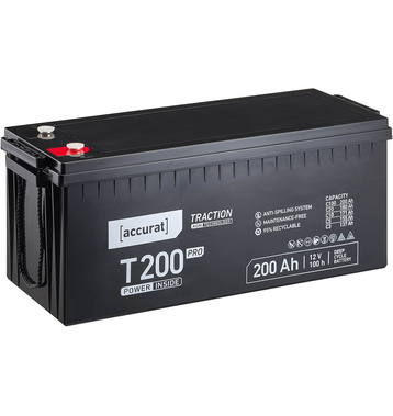 Accurat Traction T200 Pro AGM 12V Versorgungsbatterie 200Ah Bleiakku (USt-befreit nach 12 Abs.3 Nr. 1 S.1 UStG)