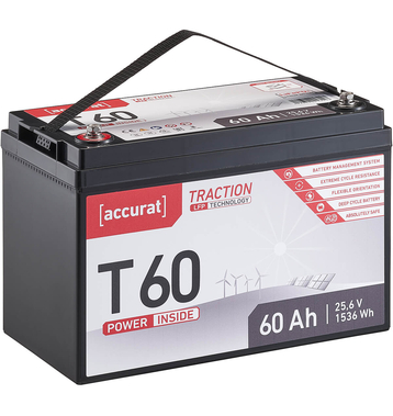 Accurat Traction T60 LFP 24V LiFePO4 Lithium Versorgungsbatterie 60 Ah (USt-befreit nach 12 Abs.3 Nr. 1 S.1 UStG)