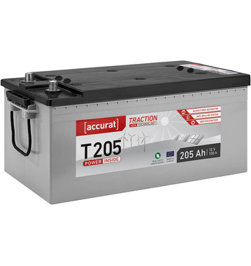 Accurat Traction T205 AGM Versorgungsbatterie 205Ah (USt-befreit nach 12 Abs.3 Nr. 1 S.1 UStG)