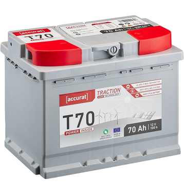 Accurat Traction T70 AGM Versorgungsbatterie 70Ah (USt-befreit nach 12 Abs.3 Nr. 1 S.1 UStG)